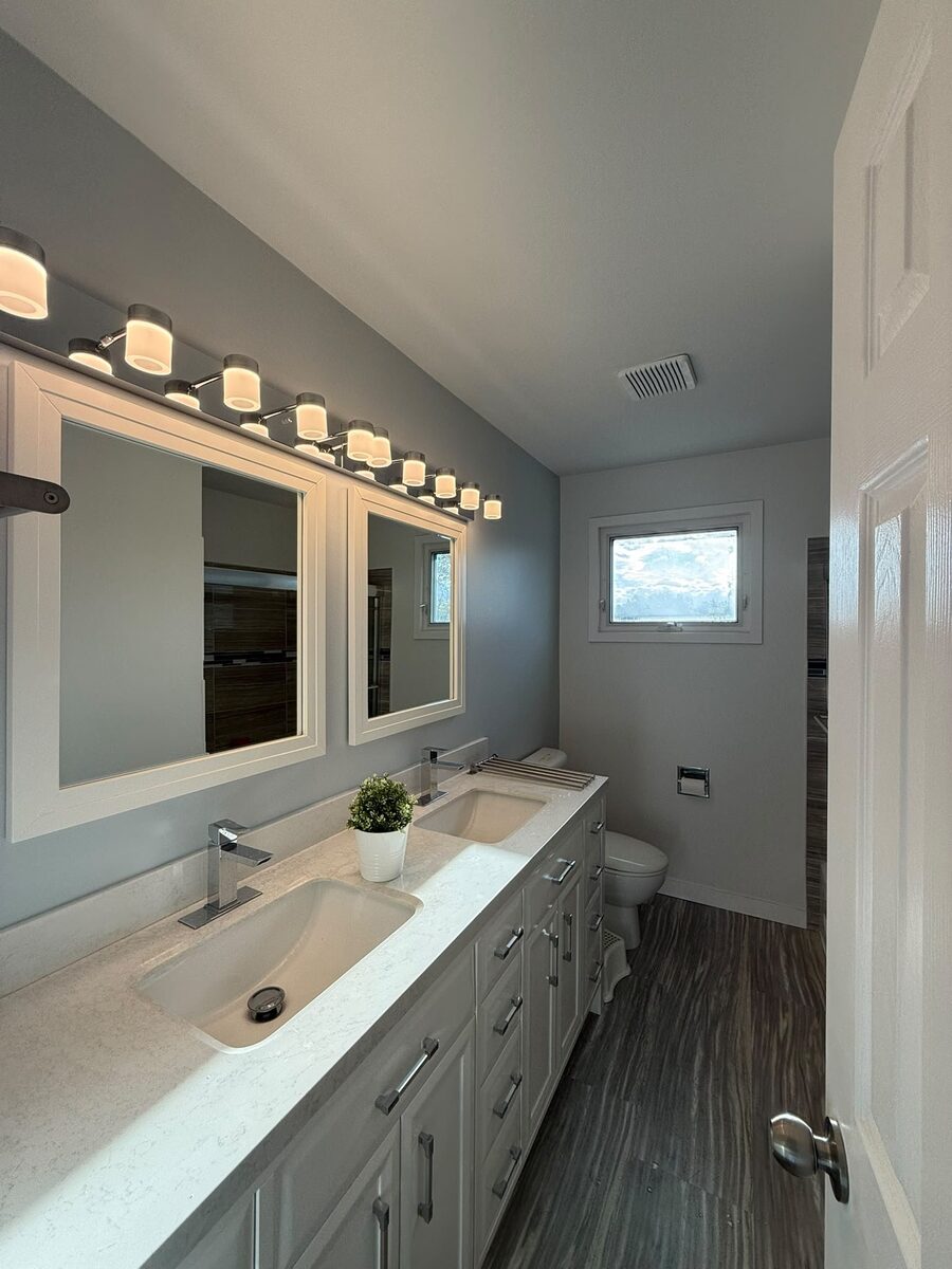Finished bathroom after renovation in a Calgary property