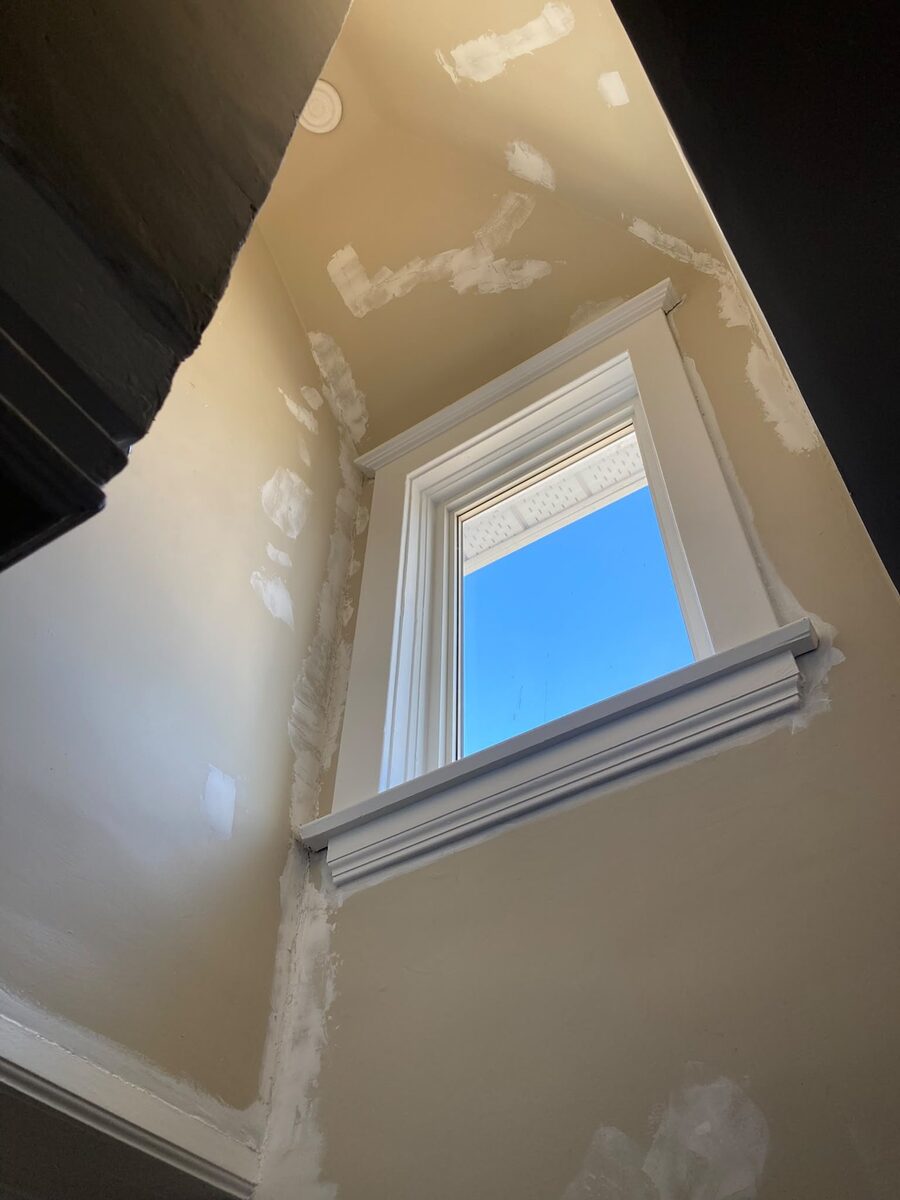 Drywall patch repair completed before painting