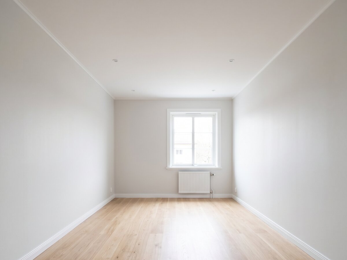 Vacant rental unit, cleaned and rent-ready after a unit turn